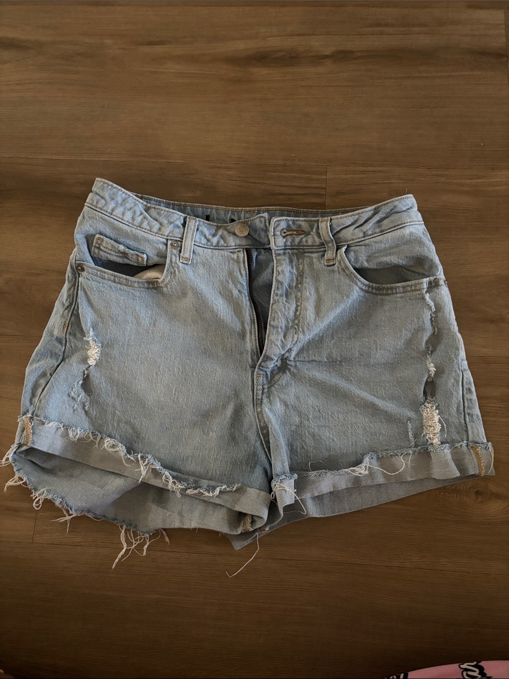 wild fable Light Blue Distressed Denim Shorts